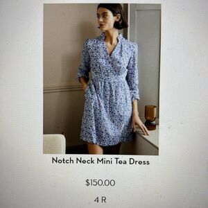 BODEN Notch Neck Mini Tea dress size 4